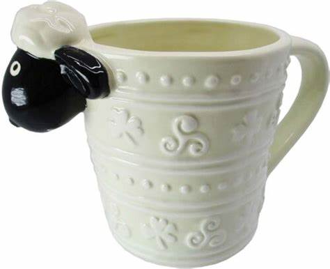 Moorland Pottery Tazza Wooly Jumper Con Pecora – Made In England, 8 Cm, 330 Ml
