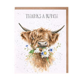 Wrendale Thank's a Bunch Highland Cow Thank you Card.