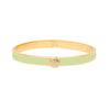 Halcyon Days Bangle Skinny Pave Button Green & Gold 6mm