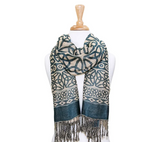 Trinity Knot Teal Blue Scarf 28"x70"