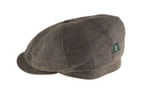 Mucros Driving Linen Flat Cap Khaki Green Size M