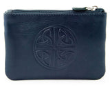 Celtic Leather Coin Purse with RFID Blocking Technology - Navy