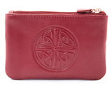 Celtic Leather Coin Purse with RFID Blocking Technology - MERLOT