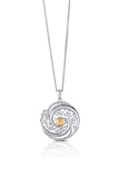 Boru Silver Solstice Pendant Swirls with 18k Gold Bead.
