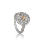 Boru Silver Solstice Ring Swirls with 18k Gold Bead.