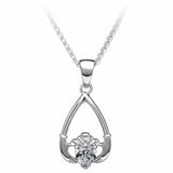 Boru Silver Pendant with Clear CZ