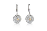 Boru Silver Solstice Earring Swirls With 18k Gold Bead.