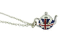 Union Jack Petite Teapot Pendant with Necklace