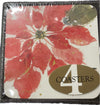 Cala Home Poinsettia Coasters Set of 4
