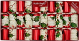 Robin Reed Christmas Crackers 10 x 8-inch Crackers Red & Holly Design
