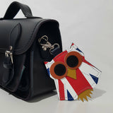 Union Jack Owl Leather Bag Charm