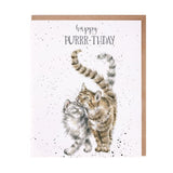 Wrendale Happy Purr-Thay Birthday Card.