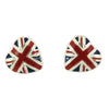 Union Jack Flag Heart Stud Earrings