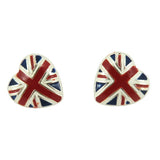 Union Jack Flag Heart Stud Earrings