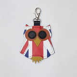 Union Jack Owl Leather Bag Charm