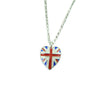 Union Jack Petite Heart Shaped Pendant with Necklace