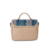 Islander of Scotland Mini Laptop Bag Navy & Beige Tartan