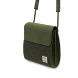 lslander of Scotland Eilidh Handbag in Dark Green Leather & Tartan ***NEW***