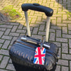 Navy Blue Leather Luggage Tag - Union Jack