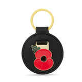 Ridged Poppy Leather Keyring - Royal British Legion
