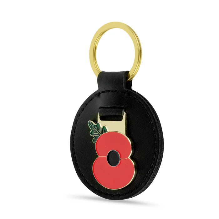 Ridged Poppy Leather Keyring - Royal British Legion – Taste Of Britain