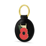 Ridged Poppy Leather Keyring - Royal British Legion