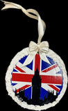 Christmas Ornament wooden big ben with bell