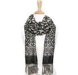 Trinity Knot Black Scarf 28"x70"