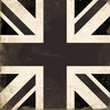 Union Jack Tumbled Marble Coaster in Black & White