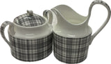 Stechcol Gracie Bone China Glen Grey Sugar Bowl & Milk Jug Set