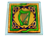 Royal Tara - Stained Glass Mirror Coaster With Harp
