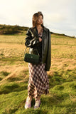 Islander of Scotland the Caithness Clutch Dark Green Herringbone***NEW***