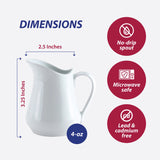Porcelain Cream Jug 4oz