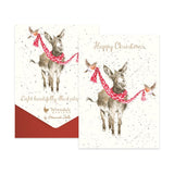 Wrendale All wrapped up donkey Christmas Card Pack.