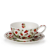 Dunoon Dovedale Strawberry Cup & Saucer Fine Bone China made in the UK