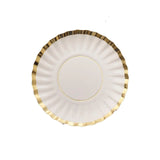 White with Gold Trim Dessert/Salad Paper Plates-12 Plates