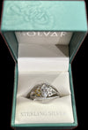 Solvar Sterling Silver cz Trint Knot Ring Size 9