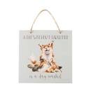Wrendale Fox Hanging plaque wooden