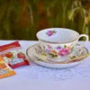 ACLT English Garden Pink and Yellow Roses Teacup and Saucer