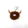 Highland Cow Pom Pom Keychain