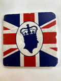 Tumbled Marble Silhouette King Charles Crown Coaster