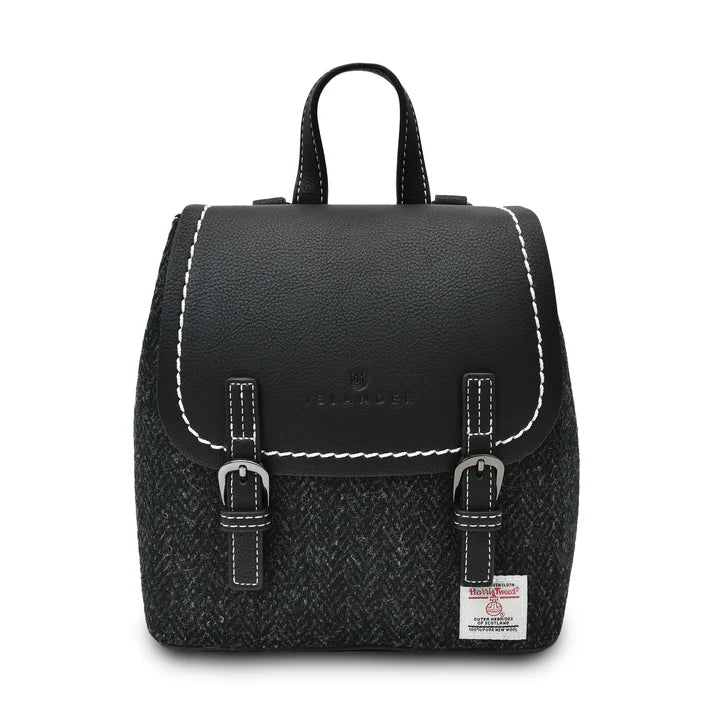 Islander of Scotland Mini Jura Backpack Black Herringbone Tartan ...