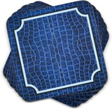 Pimpernel Blue Croc Cork Backed Collection Coasters Set of 6