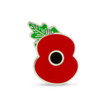 Poppy Pin Red Enamel Poppy Leaf Pin