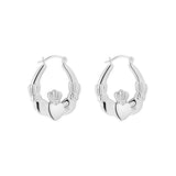Sterling Silver Claddagh Medium Chunky Earrings