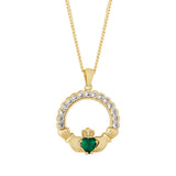 Solvar Gold Plated Claddagh Chain & Pendant
