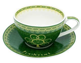 SHAMROCK SPIRAL BONE CHINA CUP & SAUCER