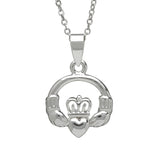 Woods Celtic Jewelry Silver Plate Claddagh Pendant