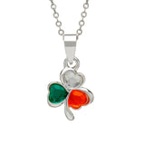 Woods Celtic Jewelry Silver Plate Tricolor Shamrock Pendant