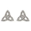 Shanore Celtic Jewelry White Swarovski Crystal Trinity Stud Earring.